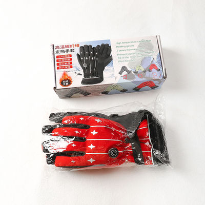 빨간 겨울 야외 승차 4000mAh 배터리 뜨거워지 겨울 글러브는 긴 장갑 여자들을 가열시켰습니다