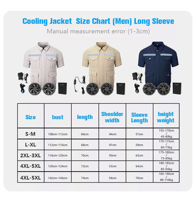 폴리에스터솜 냉방장치를 한 셔츠 Ｍ Ｌ XL XXL XXXL 크기 밝은 회색