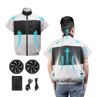 6700mAh 배터리와 밝은 회색 검은 냉각 Fan 조끼 S/M/L/XL/XXL/XXXL 옵티날