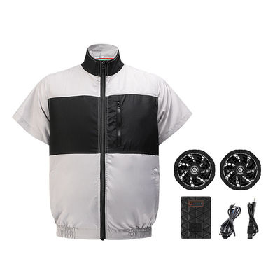 6700mAh 배터리와 밝은 회색 검은 냉각 Fan 조끼 S/M/L/XL/XXL/XXXL 옵티날