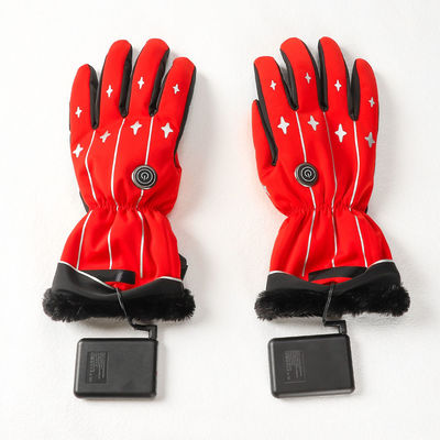 빨간 겨울 야외 승차 4000mAh 배터리 뜨거워지 겨울 글러브는 긴 장갑 여자들을 가열시켰습니다
