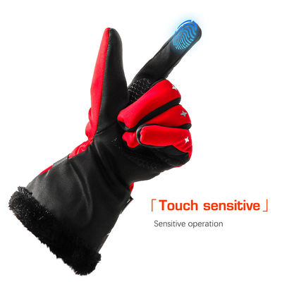 빨간 겨울 야외 승차 4000mAh 배터리 뜨거워지 겨울 글러브는 긴 장갑 여자들을 가열시켰습니다