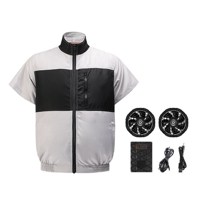 6700mAh 배터리와 밝은 회색 검은 냉각 Fan 조끼 S/M/L/XL/XXL/XXXL 옵티날